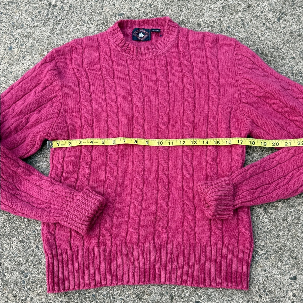 Boston Clippers 100% Shetland Wool Cable Knit Sweater Women’s M Pink - Picture 3 of 7